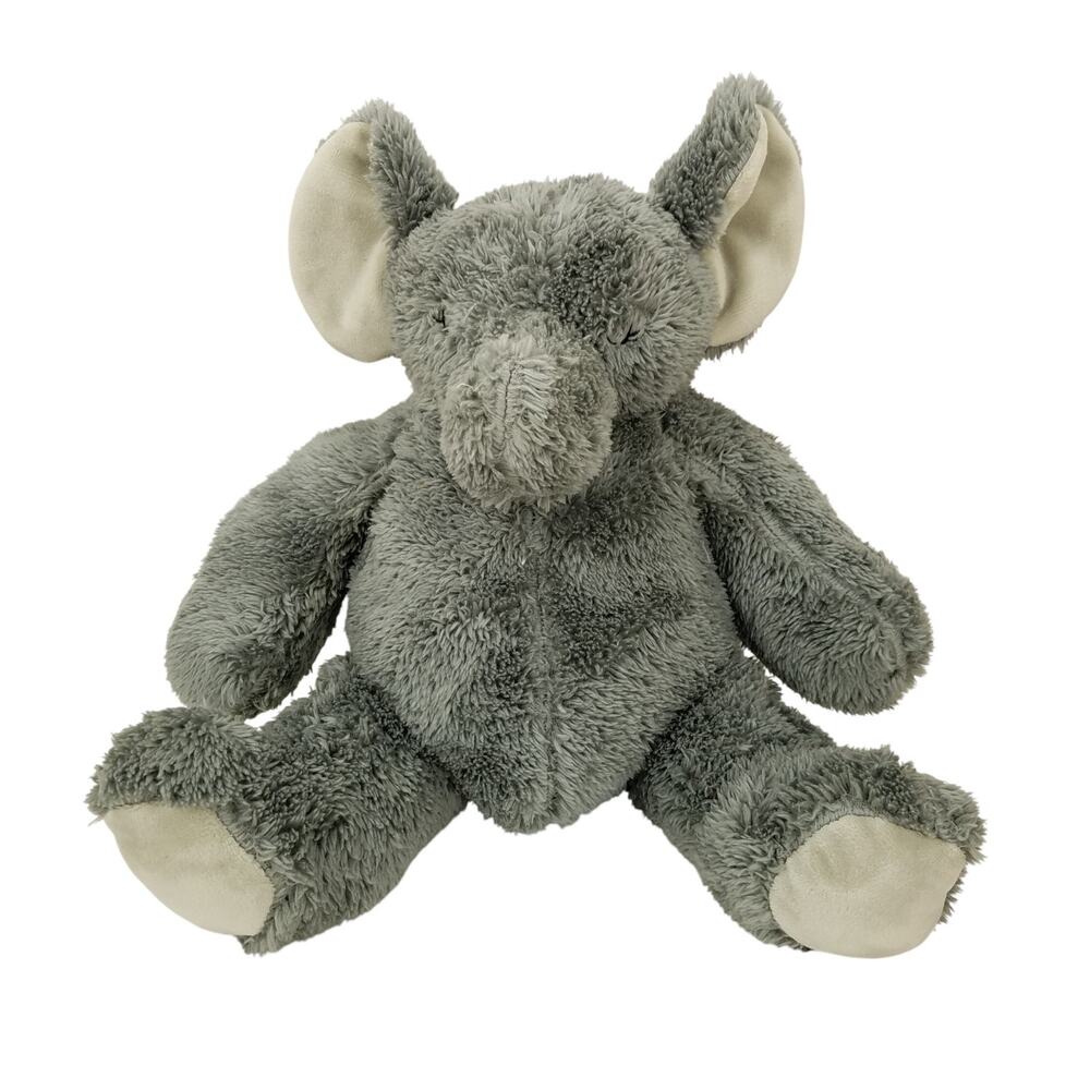 Silver One Intl Grey Elephant Plush Stuffed Animal Toy Sitting Embroidered Eyes